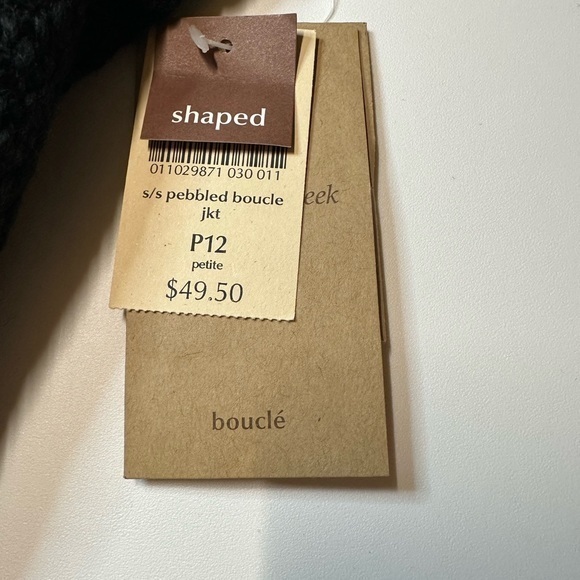 Coldwater Creek Pebbled Boucle Shaped Purple Short Sleeve Career Jacket P12 NEW - Picture 9 of 9